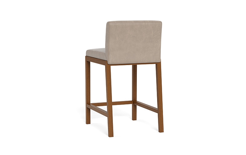 Callen Leather Wood Framed Upholstered Stool - Image 1