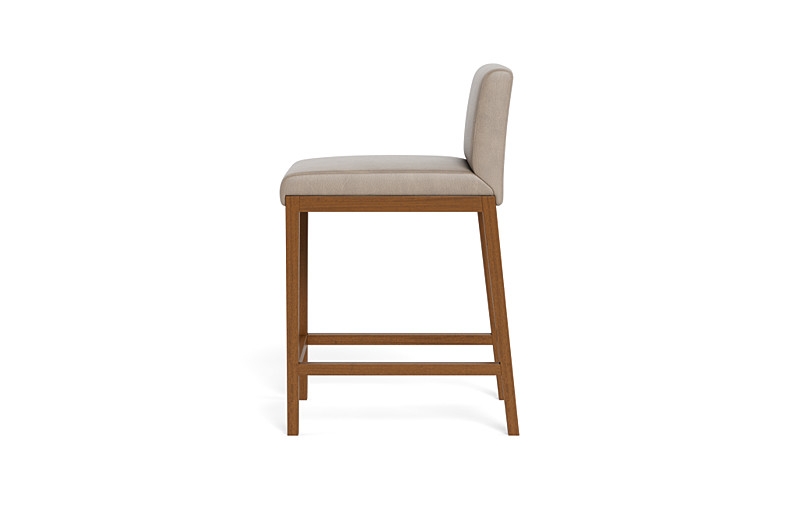 Callen Leather Wood Framed Upholstered Stool - Image 3
