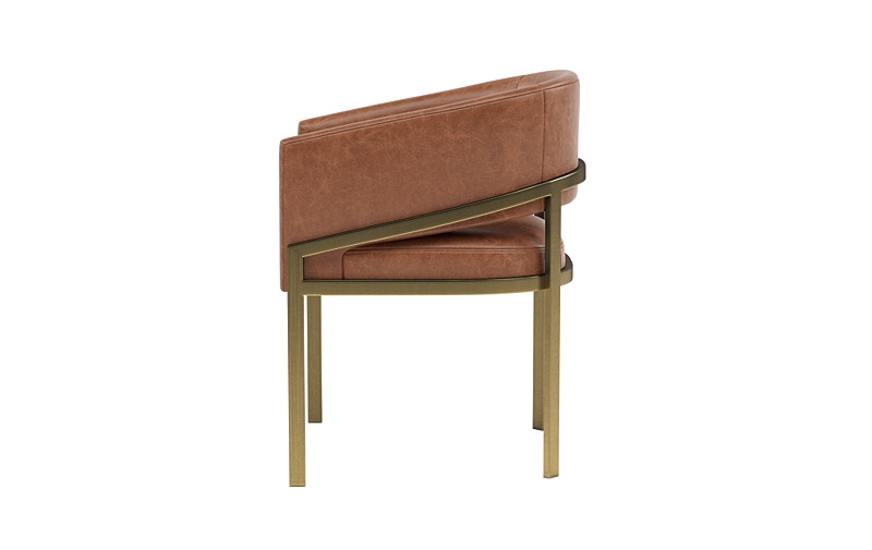 Mina Leather Metal Framed Upholstered Chair - Image 3