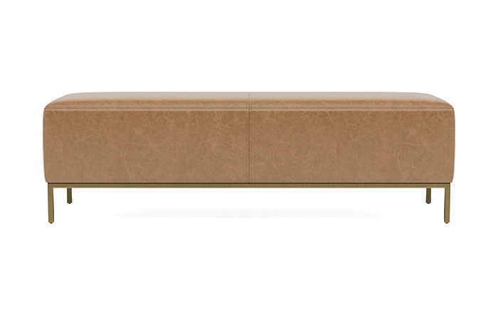 Miller Leather Bench - 60" - Palomino/Matte Brass - Image 0