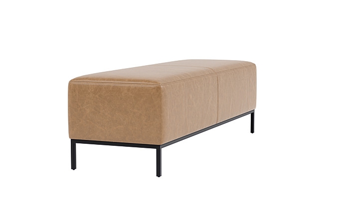 Miller Leather Bench - 60" - Palomino/Matte Black - Image 1