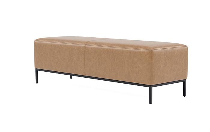 Miller Leather Bench - 60" - Palomino/Matte Black - Image 2