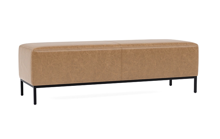 Miller Leather Bench - 60" - Palomino/Matte Black - Image 3
