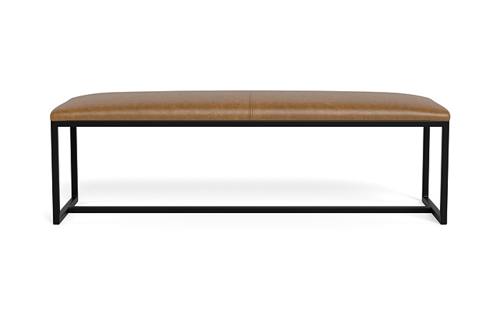 Fritz Leather Metal Framed Upholstered Bench - Image 0
