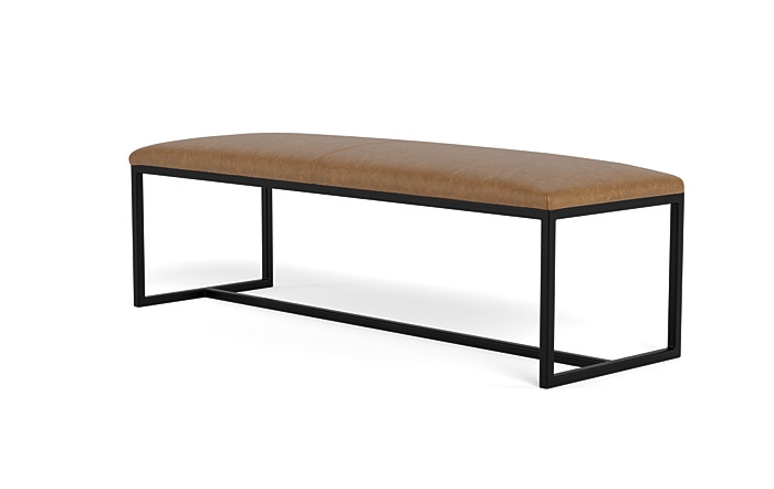 Fritz Leather Metal Framed Upholstered Bench - Image 3