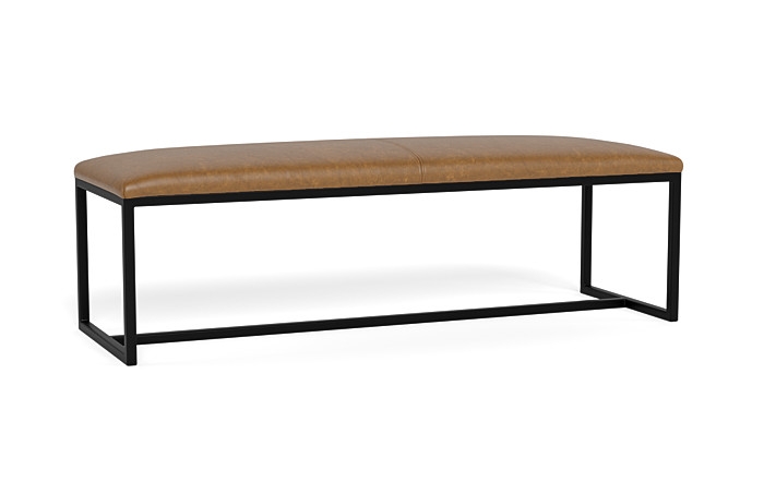 Fritz Leather Metal Framed Upholstered Bench - Image 4