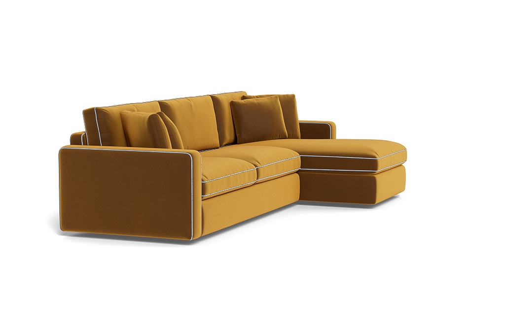 James 3-Seat  Chaise Sectional with Contrast Piping - Image 1