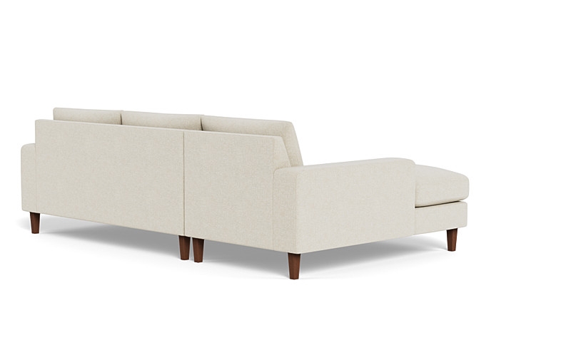 Saylor Wide Arm  Chaise Sectional, Left Chaise, Oiled Walnut Tapered Square Leg, 38” Depth, 61” Chaise Length, 38” Chaise Width, 115” Length, 2 Cushions, Standard Gel Plush Cushion Fill - Image 4