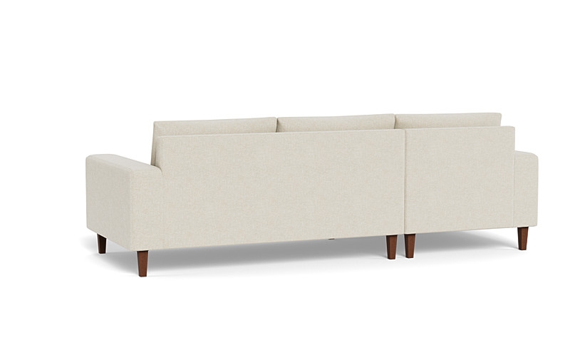 Saylor Wide Arm  Chaise Sectional, Left Chaise, Oiled Walnut Tapered Square Leg, 38” Depth, 61” Chaise Length, 38” Chaise Width, 115” Length, 2 Cushions, Standard Gel Plush Cushion Fill - Image 2