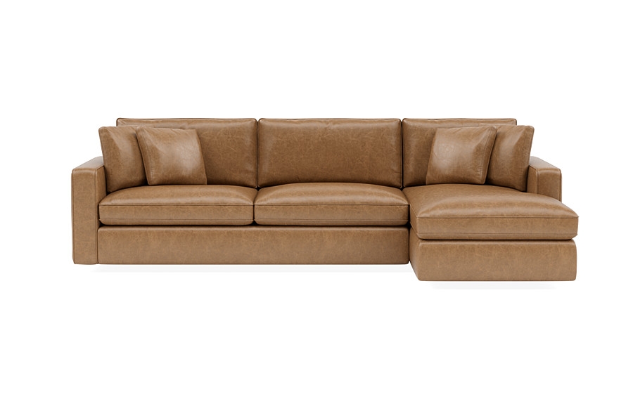 James Leather 3-Seat Right Chaise Sectional - Image 0
