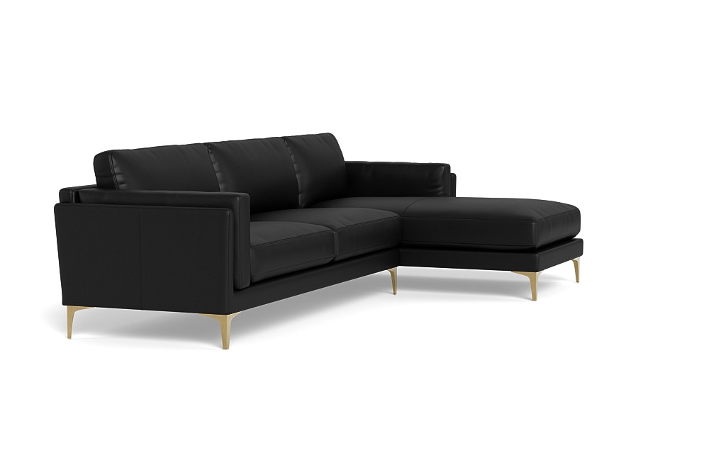 99" Gaby Leather 3-Seat  Chaise Sectional - Image 2