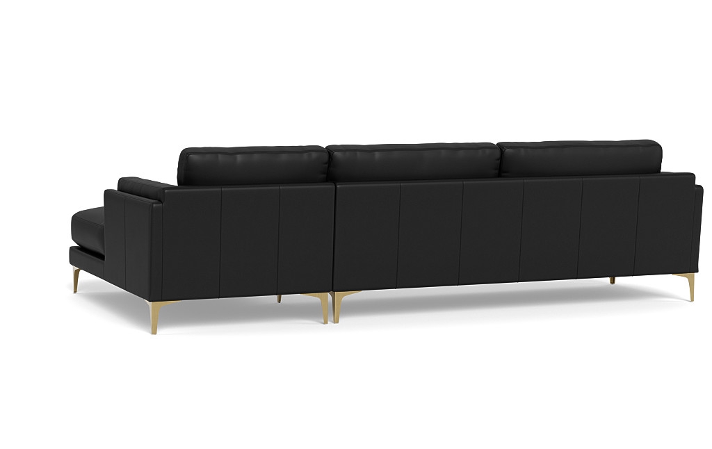 99" Gaby Leather 3-Seat  Chaise Sectional - Image 4
