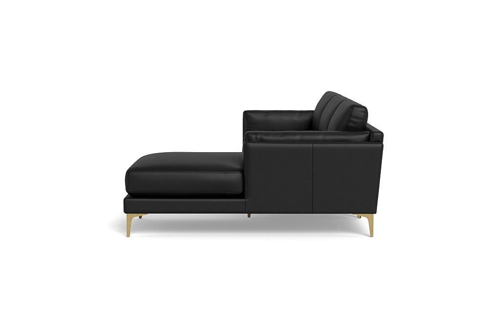 99" Gaby Leather 3-Seat  Chaise Sectional - Image 3