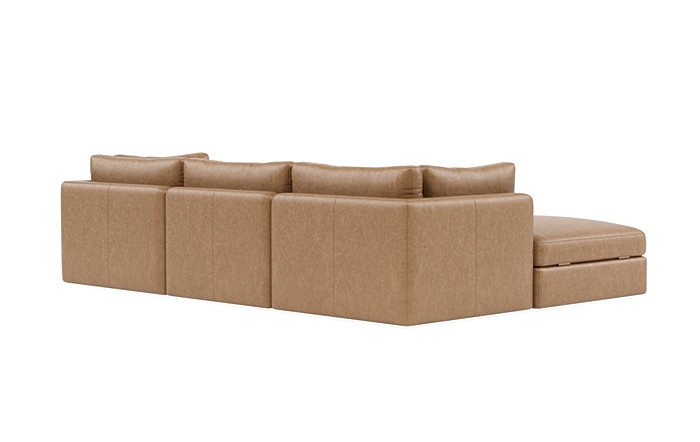 Tatum Leather Modular 3-Seat Chaise Sectional - Image 3