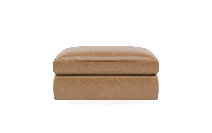 James Leather Rectangle Ottoman with Storage Option - Image 0