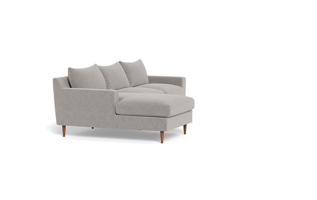 Sloan Left Chaise Sectional | 92"W x 36"D | 35"x63" Chaise | Decide Later Fabric | Oiled Walnut Tapered Round Wood Leg | 2 Cushions | Down Alternative Cushion Fill - Image 3