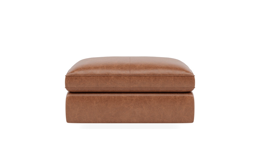 James Leather Square Ottoman with Storage Option - Image 0