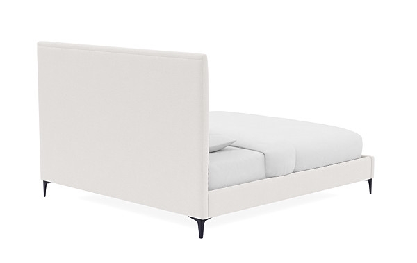 Lowen Upholstered King  Bed, 55" headboard without Tufting, Alabaster Classic Chenille, Matte Black Sloan L Leg - Image 4