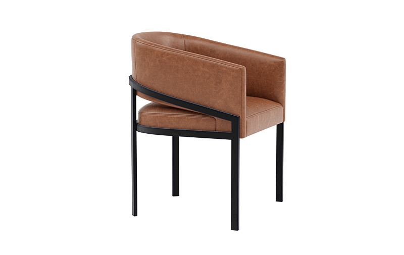 Mina Leather Metal Framed Upholstered Chair - Image 1