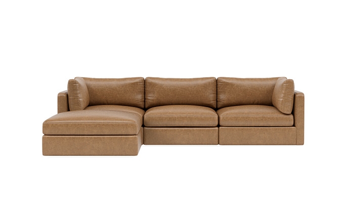 Tatum Leather Modular 3-Seat Chaise Sectional - Image 0