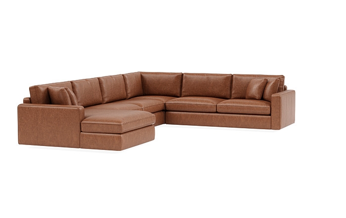 James Leather 4-Piece 5-Seat Corner Chaise Sectional Left - Image 1