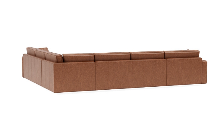 James Leather 4-Piece 5-Seat Corner Chaise Sectional Left - Image 4