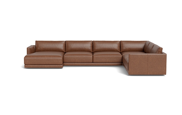 Lukas Leather 4-Piece 5-Seat Corner Chaise Sectional Left - Image 0