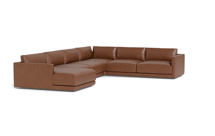 Lukas Leather 4-Piece 5-Seat Corner Chaise Sectional Left - Image 1
