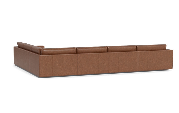 Lukas Leather 4-Piece 5-Seat Corner Chaise Sectional Left - Image 3