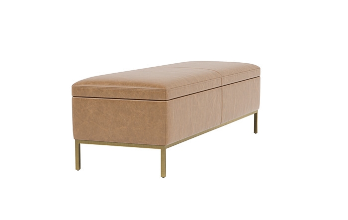 Miller Leather Storage Bench - Image 1