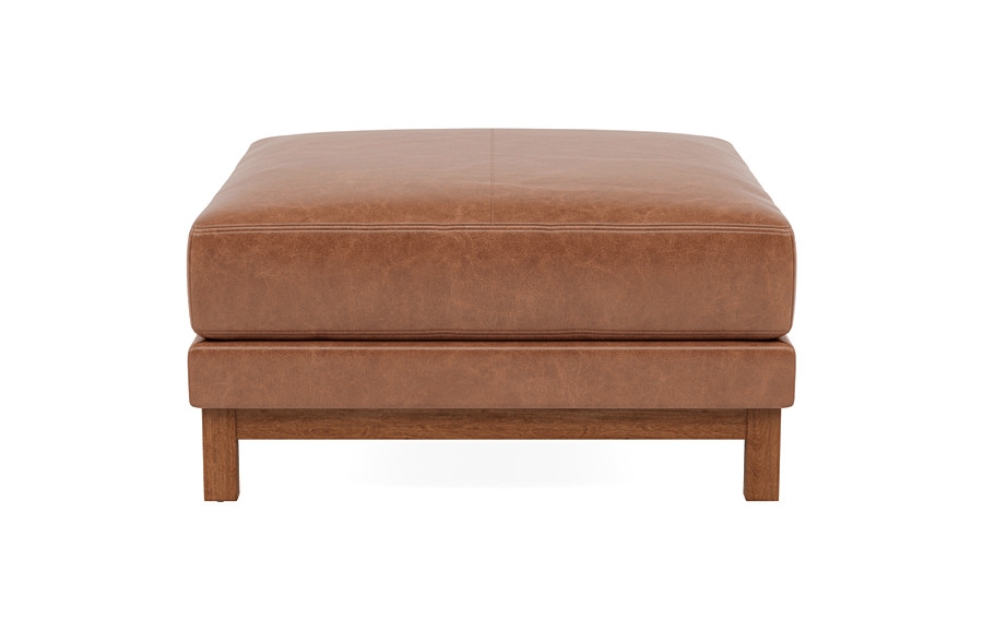 Gaby Square Leather Ottoman - Image 0