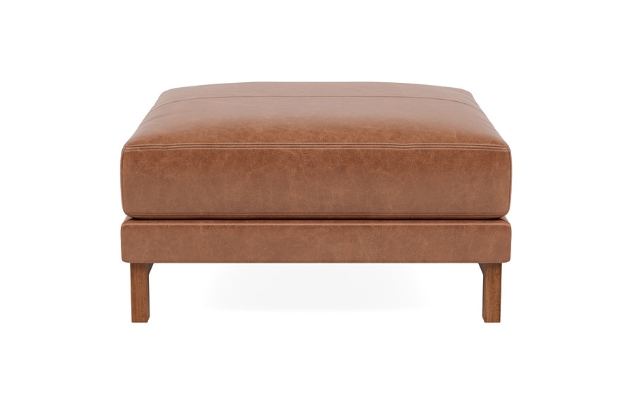 Gaby Square Leather Ottoman - Image 1