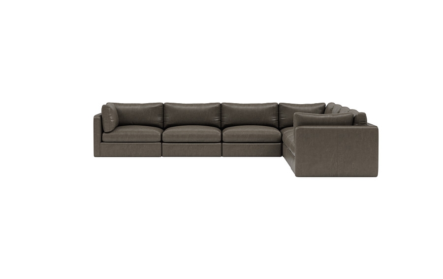Tatum Modular 6-Seat Corner Leather Sectional - Image 4