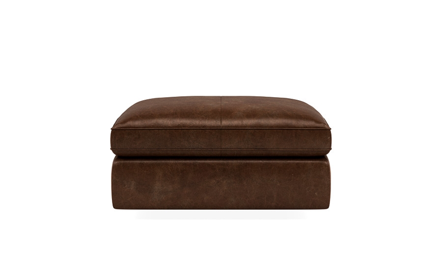 James Leather Square Ottoman with Storage Option - Image 0
