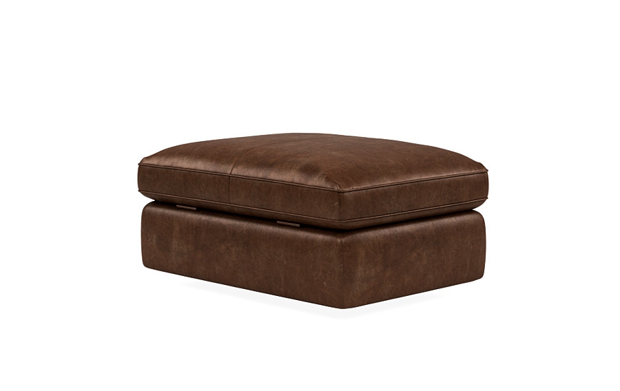 James Leather Square Ottoman with Storage Option - Image 1