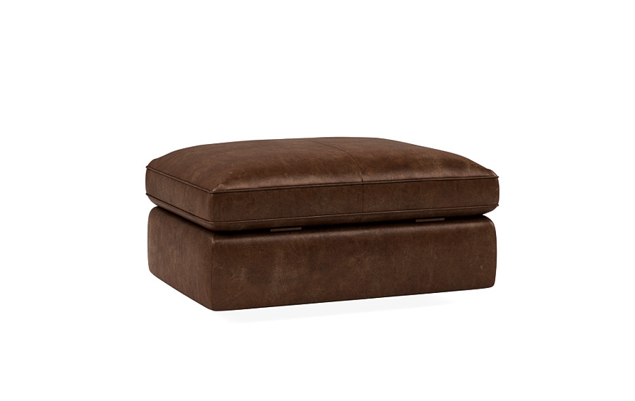 James Leather Square Ottoman with Storage Option - Image 3
