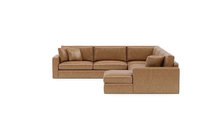 James Leather 4-Piece 5-Seat Corner Chaise Sectional Right - Image 4