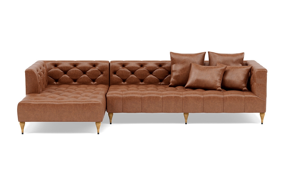 Ms. Chesterfield Leather Sectional Sofa with  Chaise - Image 0