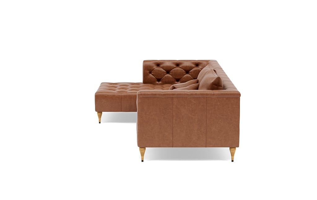 Ms. Chesterfield Leather Sectional Sofa with  Chaise - Image 3