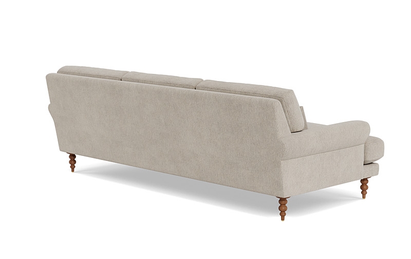Maxwell Fabric Sofa - 82"Wx42"Dx 31"H - Marble/Oiled Walnut Tapered Turned Leg - Bench Cushion - Down Alternative Fill - Image 1