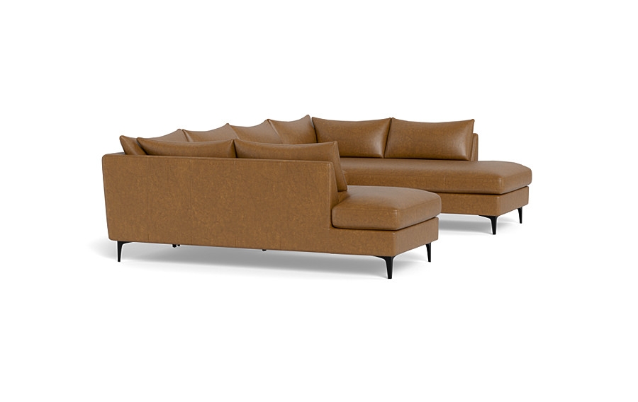 Sloan Leather 3-Piece U-Bumper Sectional - Image 3