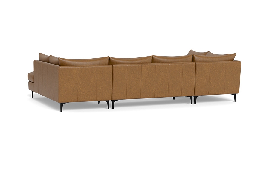 Sloan Leather 3-Piece U-Bumper Sectional - Image 4