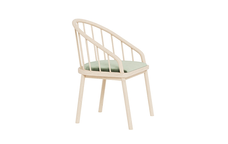 Alten Wood Framed Upholstered Seat Chair - Image 4