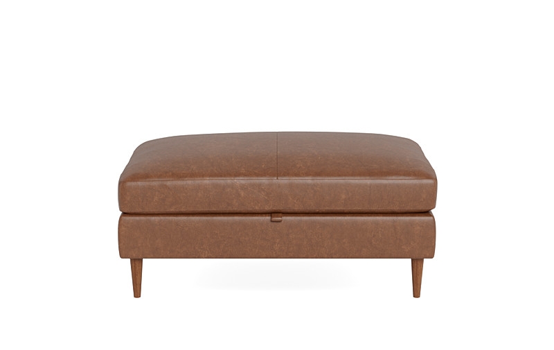 Sloan Leather Storage Ottoman - Image 0