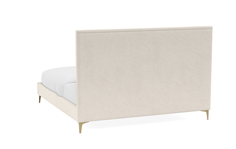 Lowen Upholstered King Bed - ALABASTER Performance Classic Chenille - Brass Plated Sloan L Leg - 55"H - Image 4