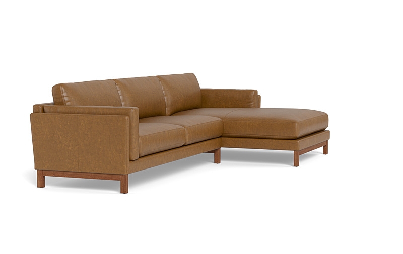 117" Gaby Leather 3-Seat  Chaise Sectional - Image 3