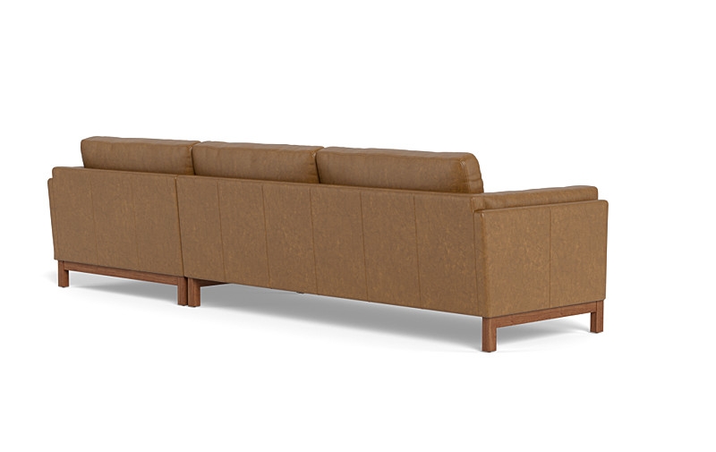 117" Gaby Leather 3-Seat  Chaise Sectional - Image 1