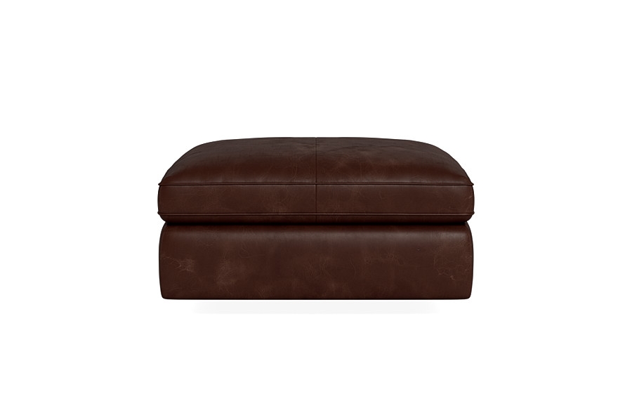James Leather Square Ottoman with Storage Option - Image 0