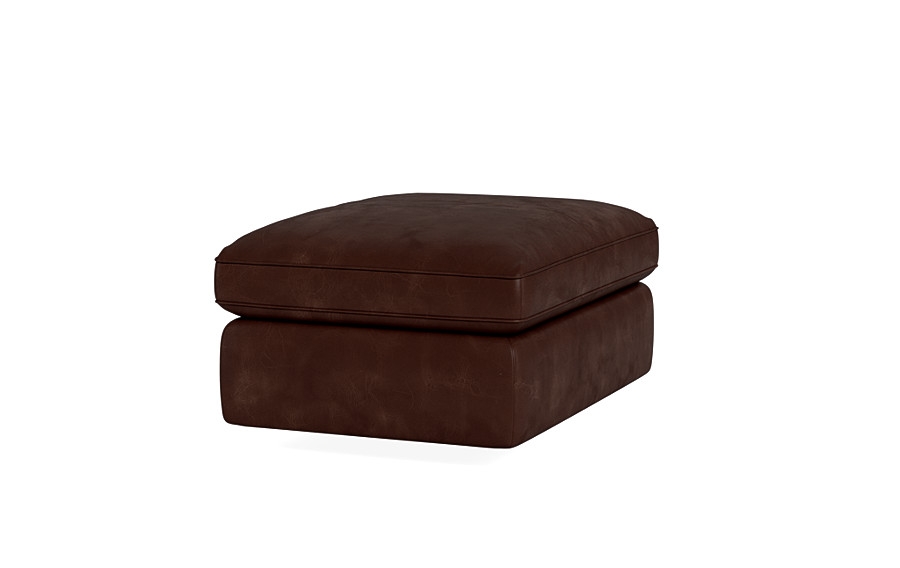 James Leather Square Ottoman with Storage Option - Image 1
