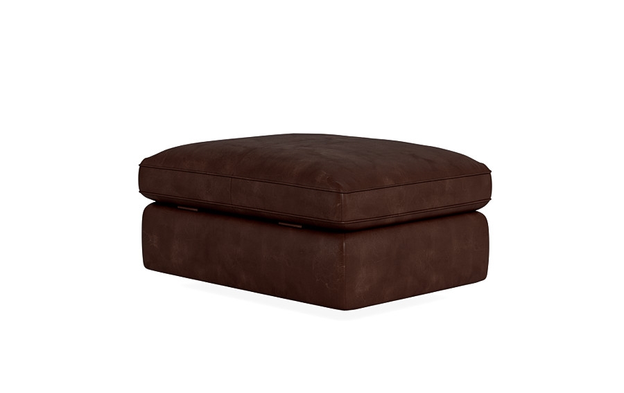 James Leather Square Ottoman with Storage Option - Image 4